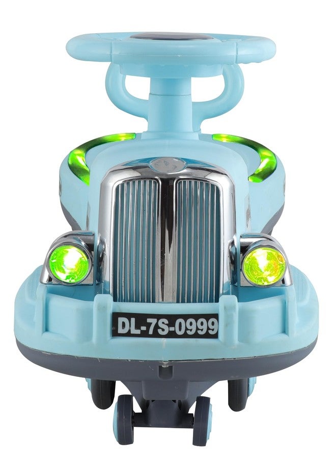 JoyRide Glamour DLX Light-Up Magic Car - Easy Glide Ride-On Toy for Kids | LED Lights, Music & 360° Swivel Wheels | Push Swing Car for Indoor/Outdoor Fun Ages 2+ Years (Blue) - Image 2